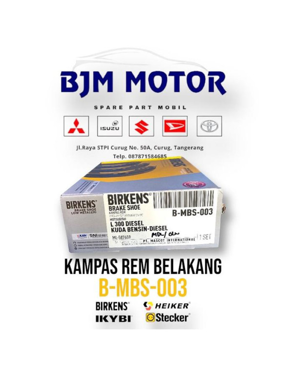 Kampas Rem Belakang L300 Diesel/Kuda Bensin-Diesel BIRKENS