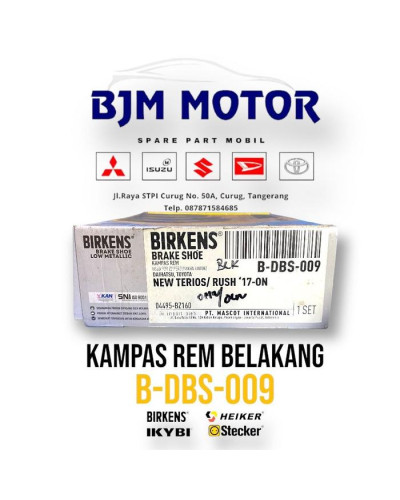 Kampas Rem Belakang New Terios/Rush 17-ON BIRKENS