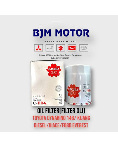 Filter Oli DynaRino 14B/Kijang Diesel 7K/Hiace/Ford Everest SAKURA